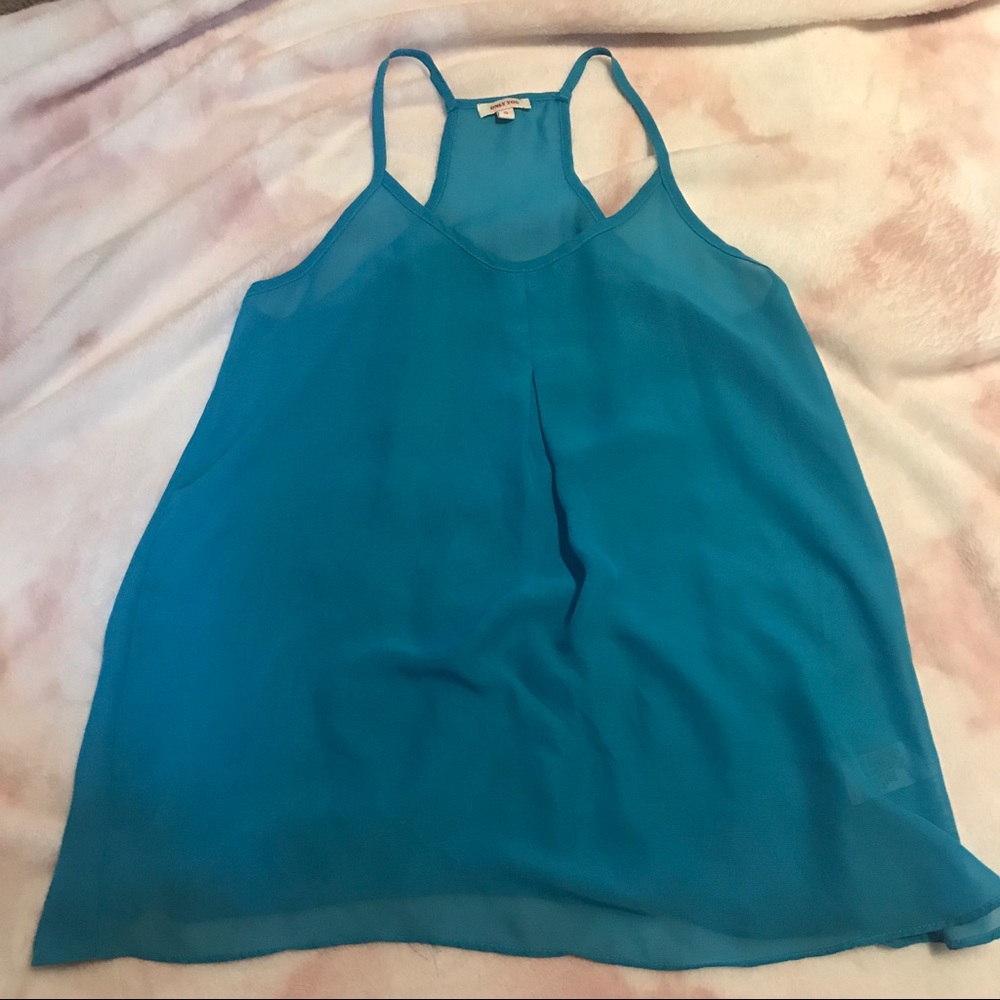 Sheer blue tank